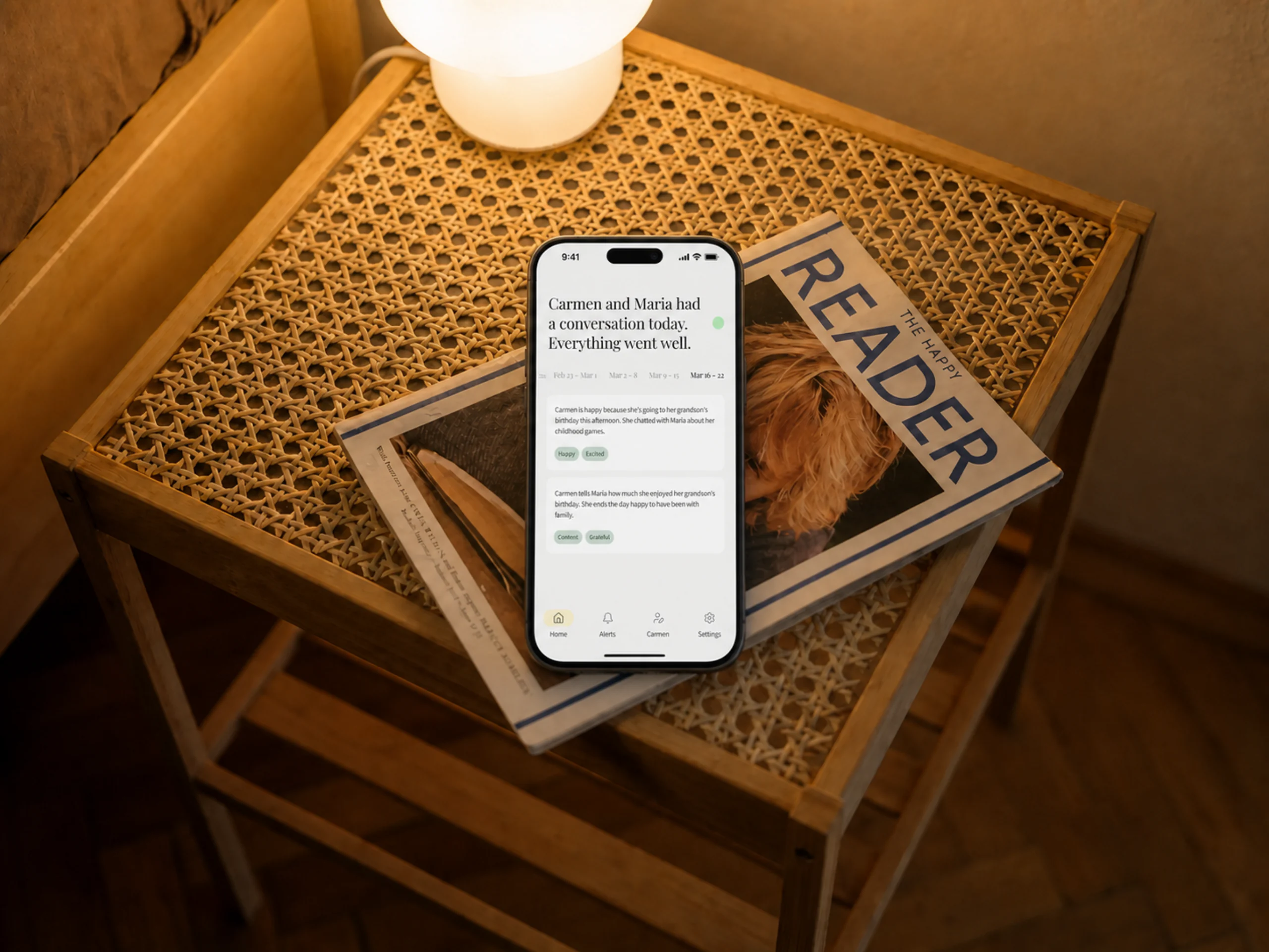 Hermet mobile app showing a care conversation summary